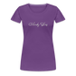 Cloudy Skies Cursive Women’s Premium T - purple