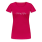 Cloudy Skies Cursive Women’s Premium T - dark pink