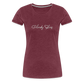 Cloudy Skies Cursive Women’s Premium T - heather burgundy