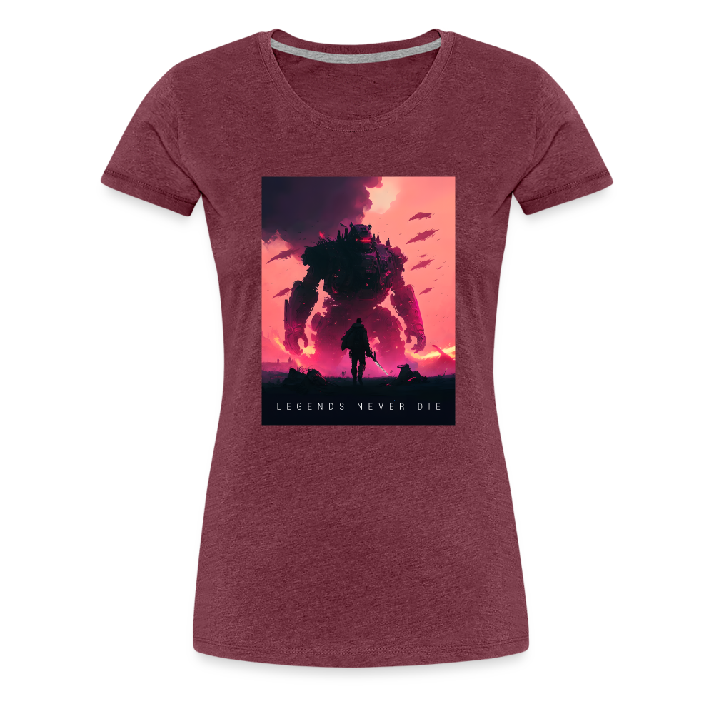 Legends Never Die Women’s Premium T - heather burgundy