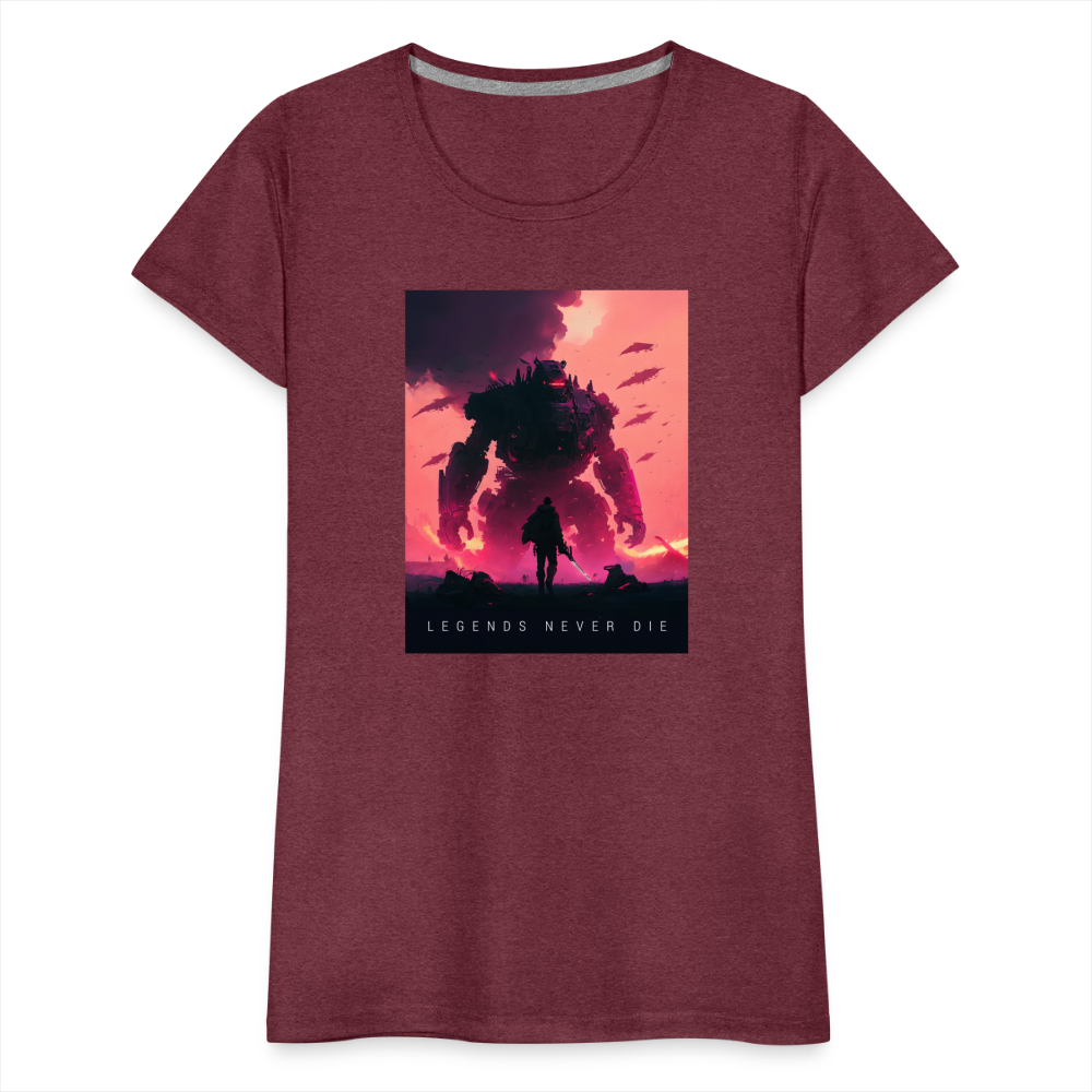 Legends Never Die Women’s Premium T - heather burgundy