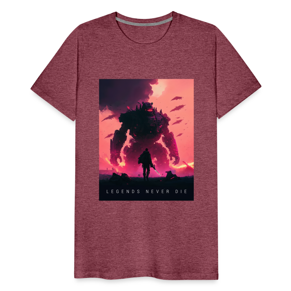 Legends Never Die Men's Premium T - heather burgundy