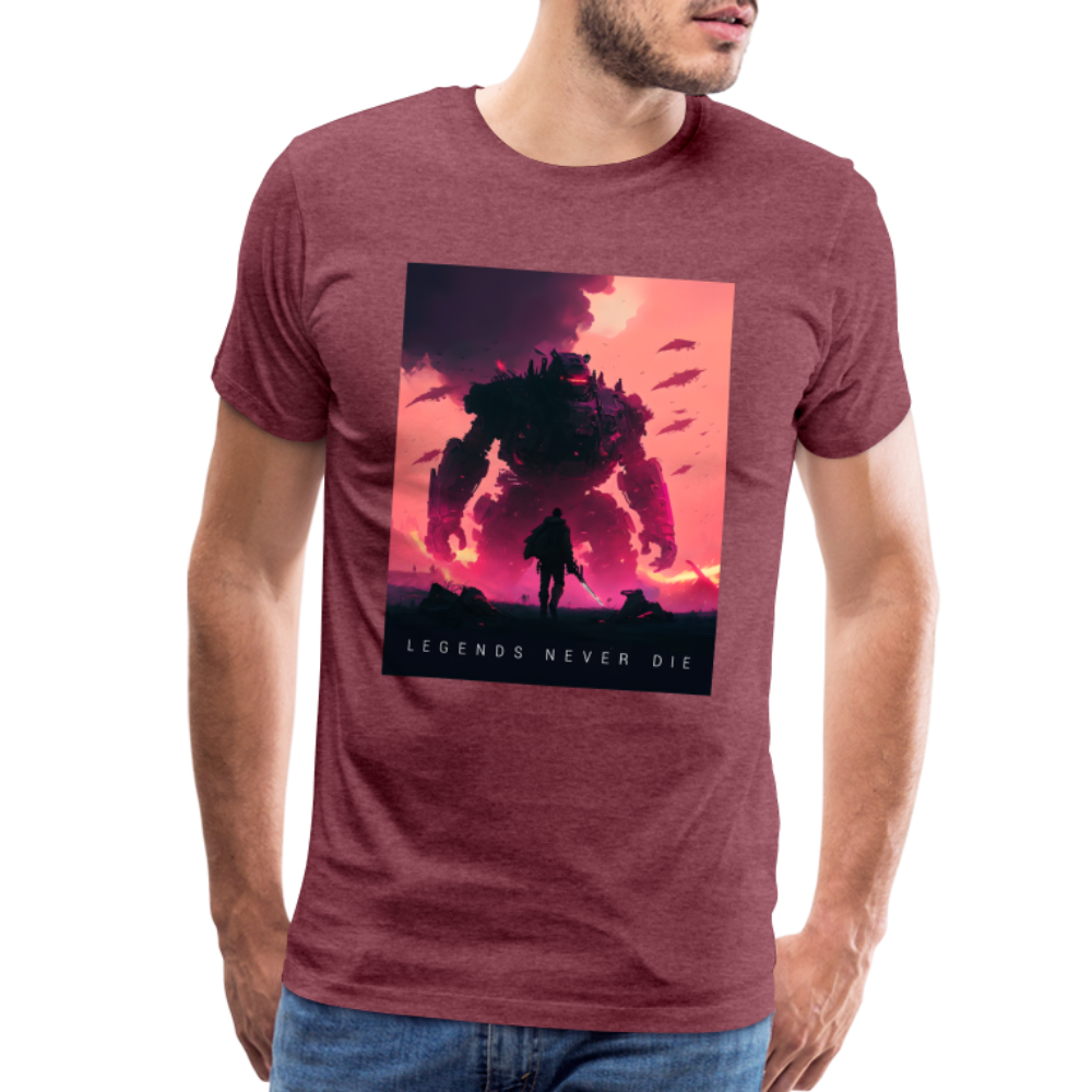 Legends Never Die Men's Premium T - heather burgundy