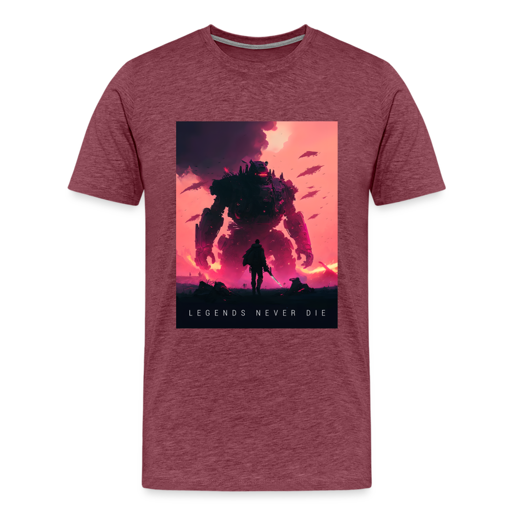 Legends Never Die Men's Premium T - heather burgundy