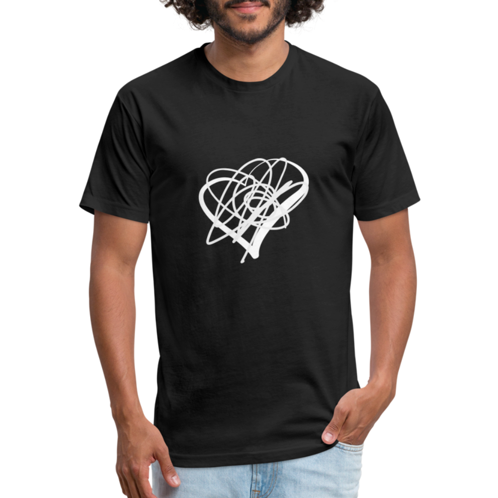 White Heart Sigil Men's Fitted T - black