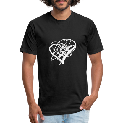 White Heart Sigil Men's Fitted T - black