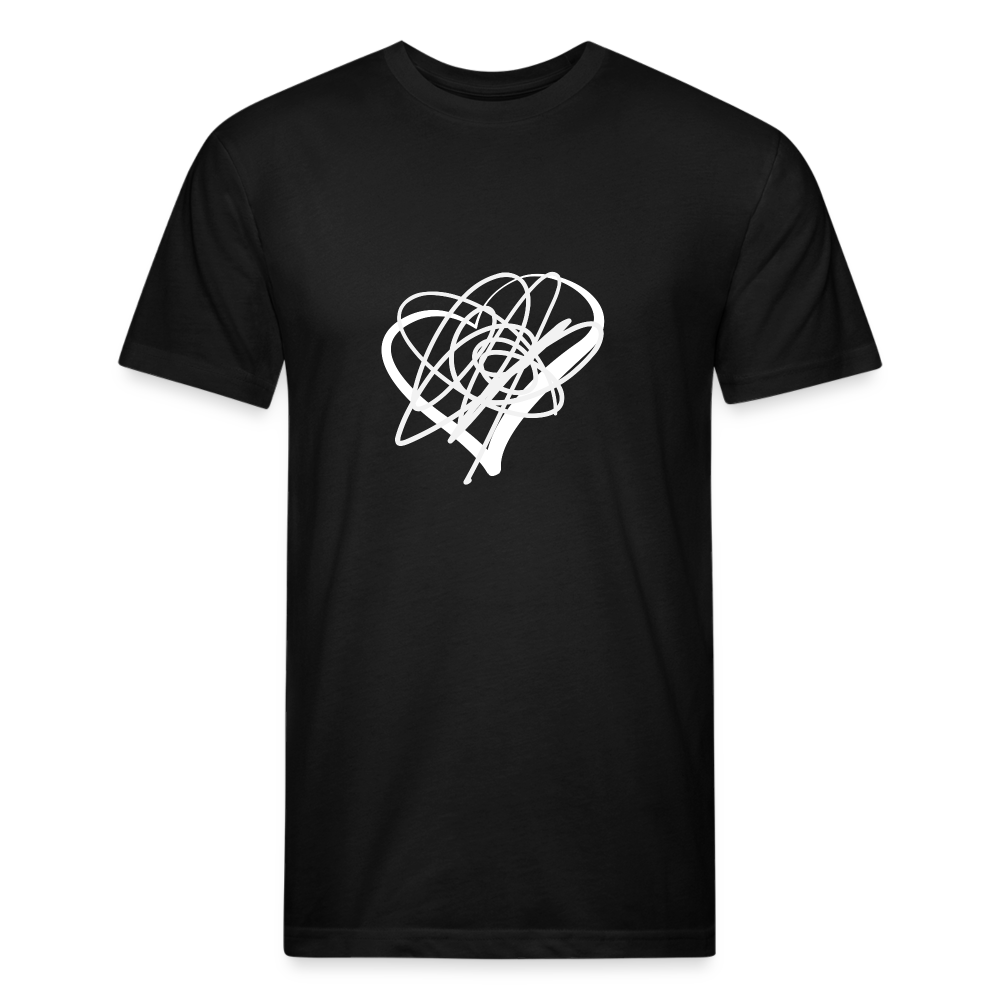 White Heart Sigil Men's Fitted T - black