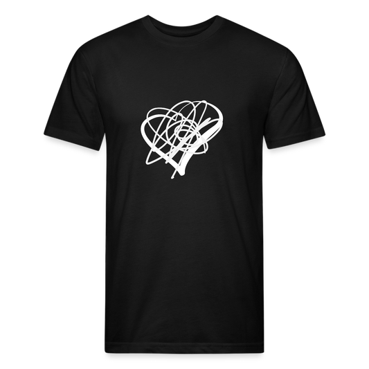 White Heart Sigil Men's Fitted T - black