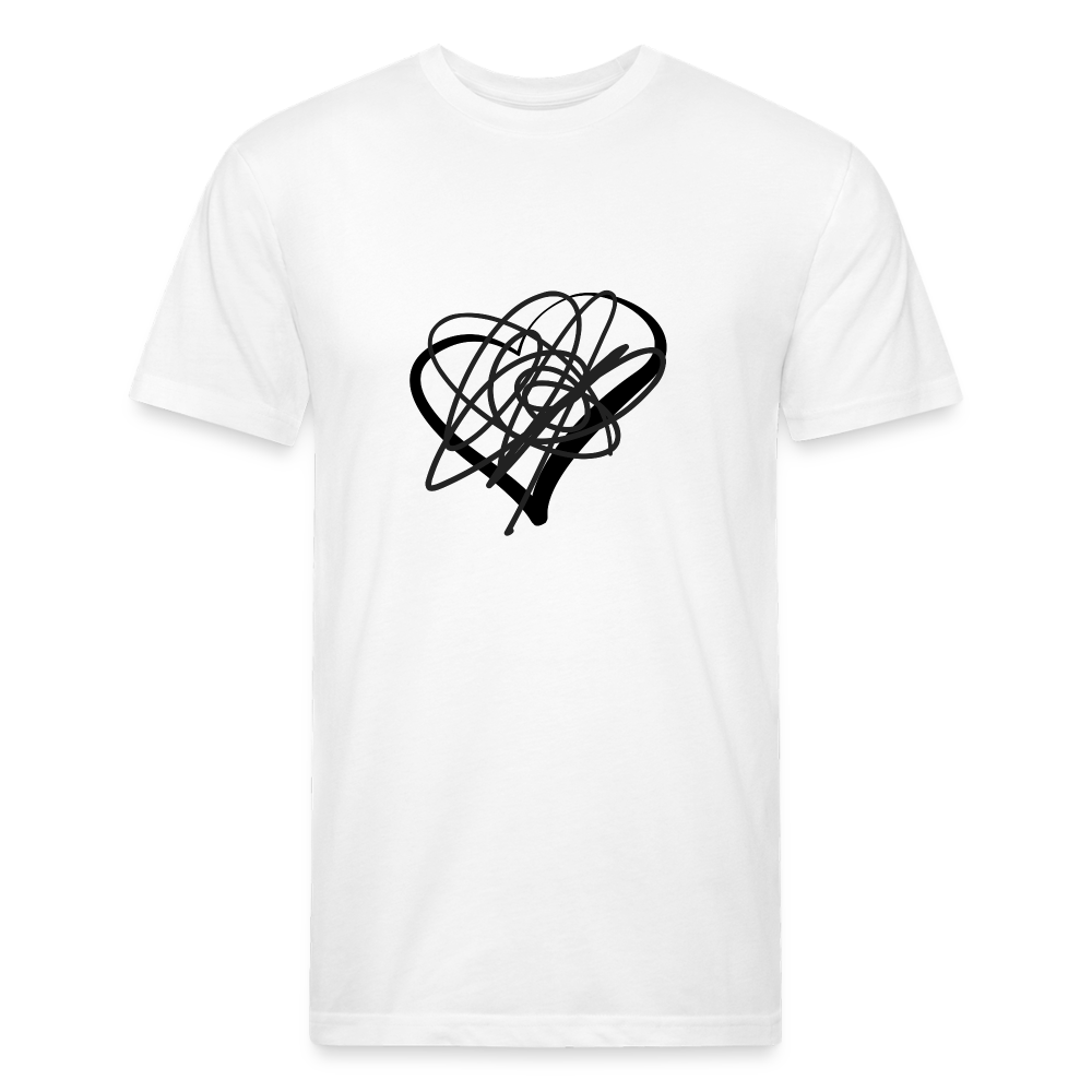 Black Heart Sigil Men's Fitted T - white