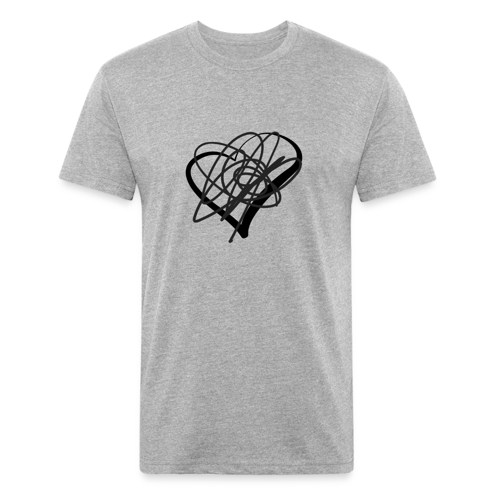 Black Heart Sigil Men's Fitted T - heather gray