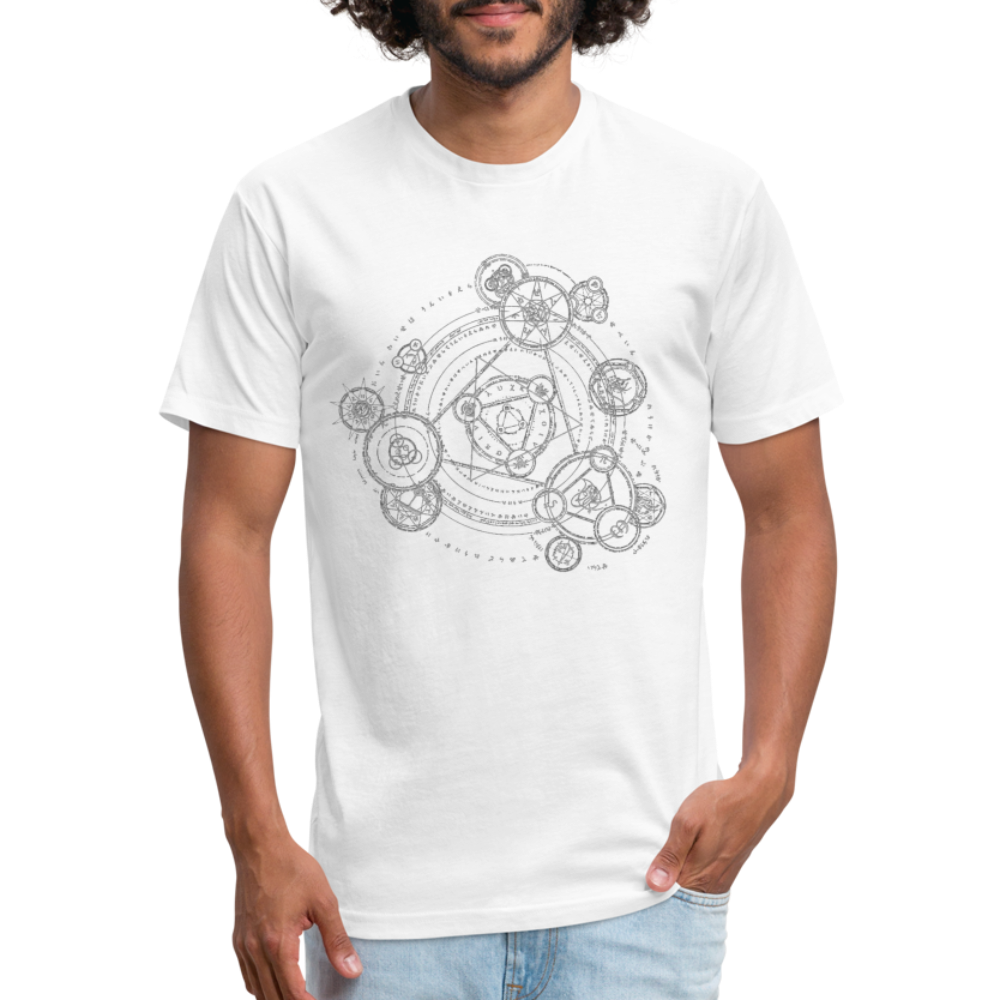 The Alchemist's Grimoire Men's Fitted T - white