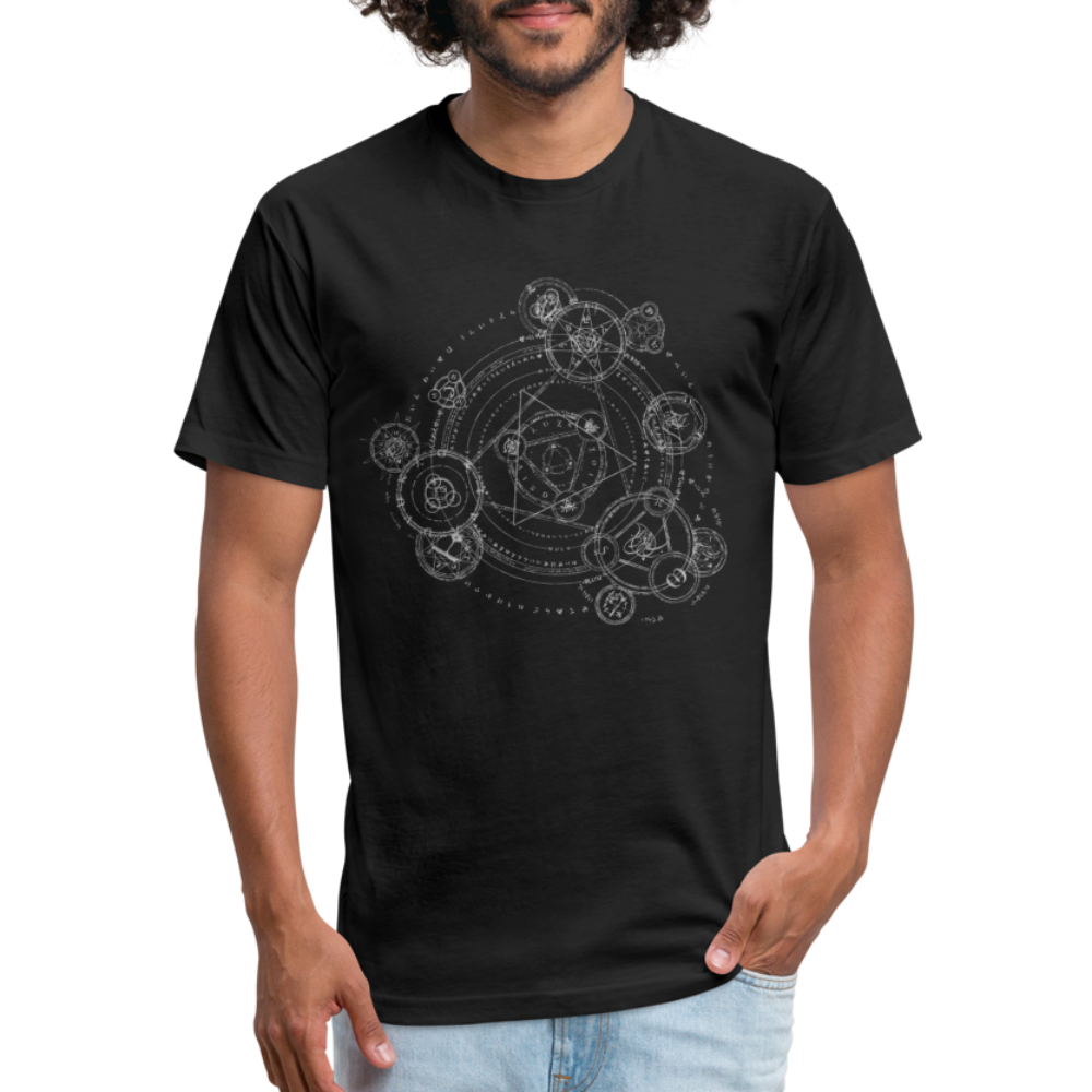 The Alchemist's Grimoire Men's Fitted T - black